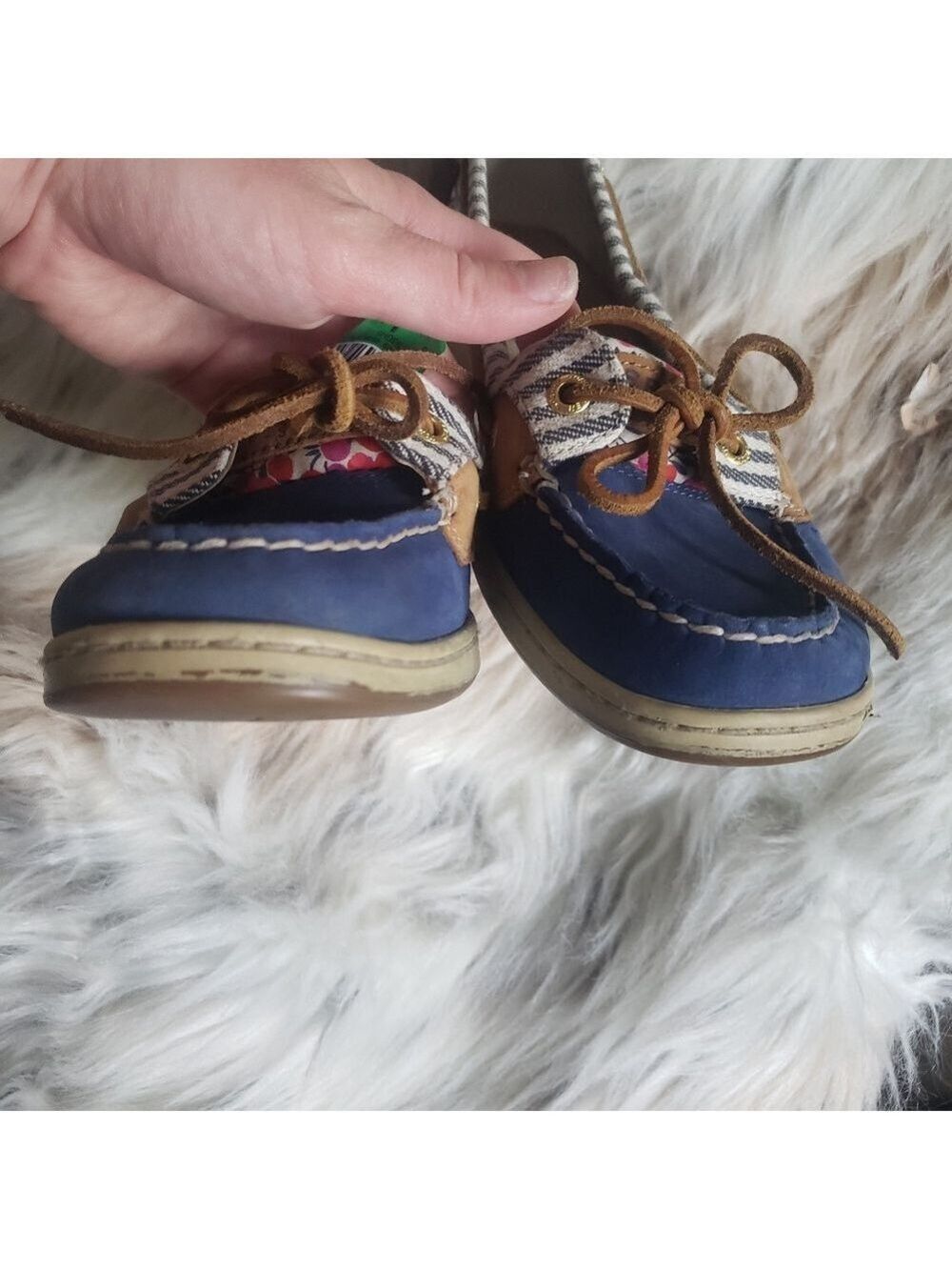 Sperry Periwinkle Cherry Print Shoes - Picture 4 of 7